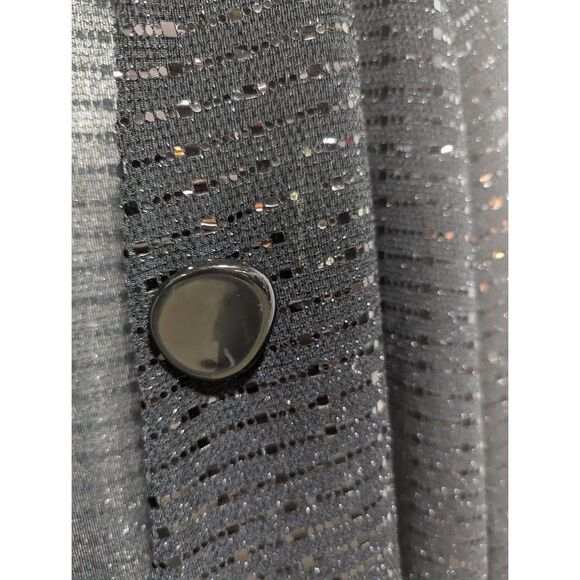 I.C. by Connie K Women's Black Sparkle One Button Asymmetrical Cardigan Medium - Picture 3 of 6